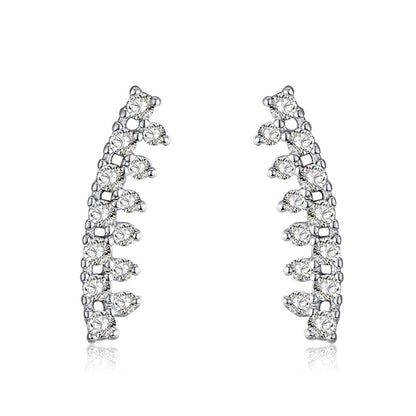 Curve Bar Earringsfor Women Ear Wrap Sterling Silver Cz Ginger Lyne Collection