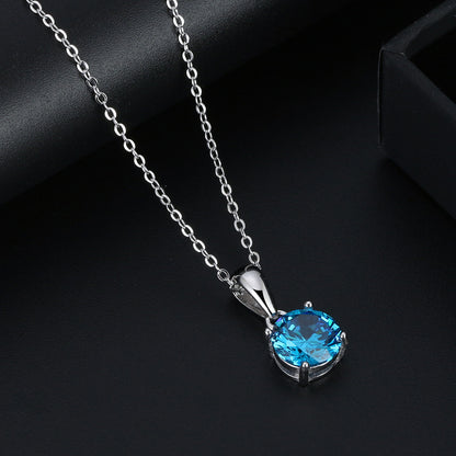 Solitaire Birthstone Necklace for Women Cz Sterling Silver Ginger Lyne Collection