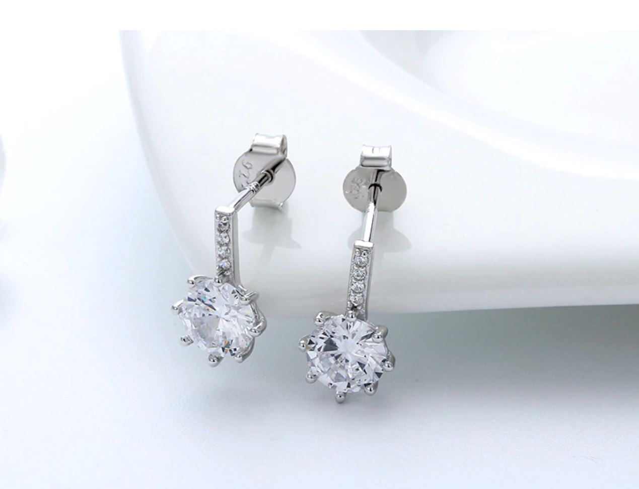 Drop Stud Earrings for Women Sterling Silver Cubic Zirconia Ginger Lyne Collection