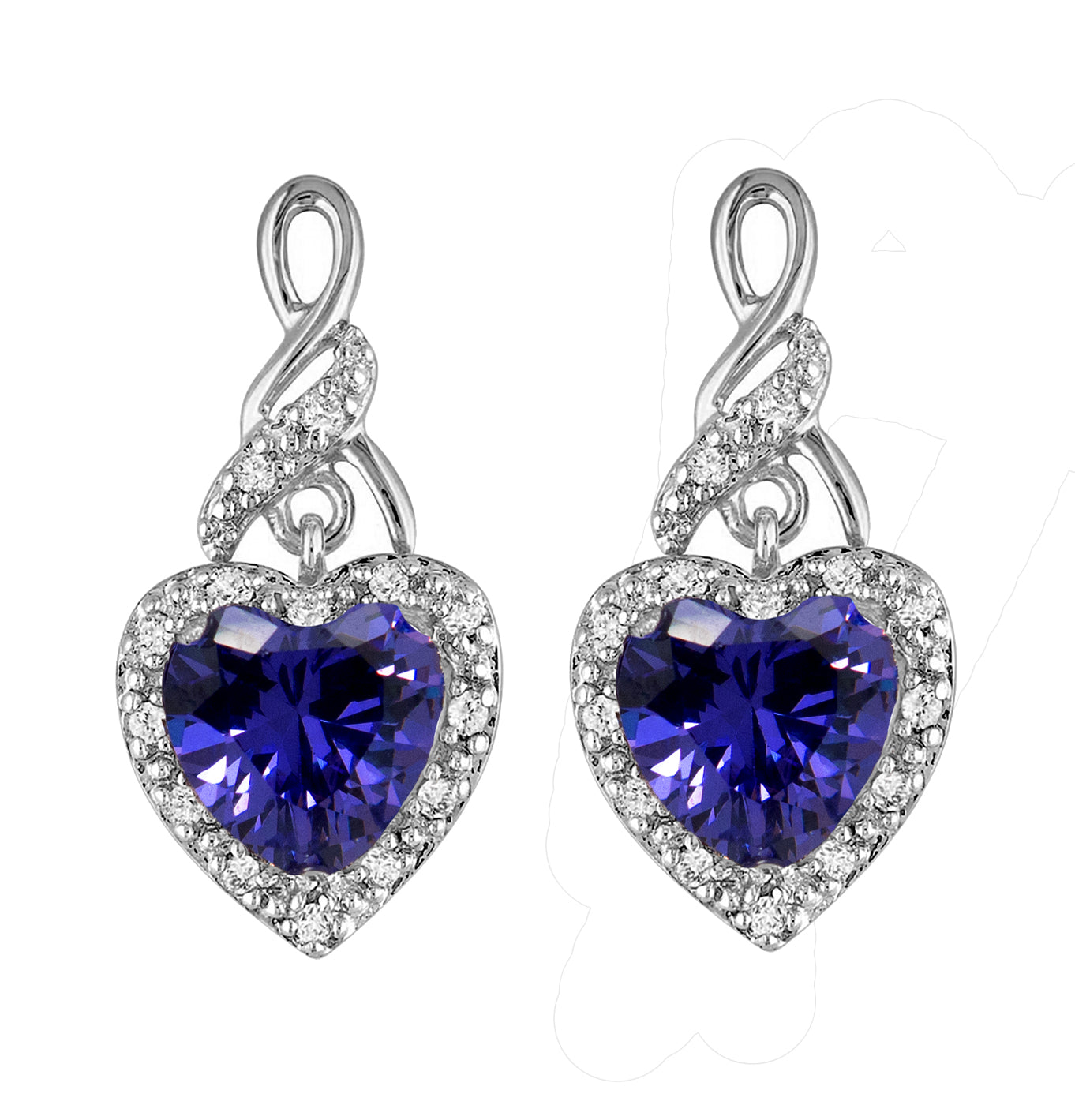 HeartShapePurpleCzDropStudEarringsWomensGingerLyneCollection_Blue-1