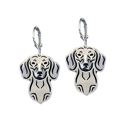 Dachshund Dog Sterling Silver Earrings Necklace Set Women Ginger Lyne Collection