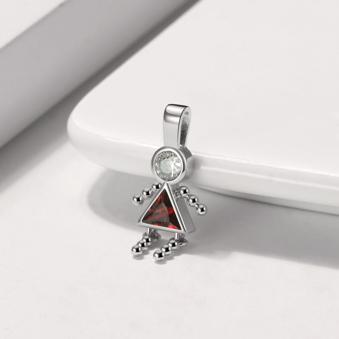 Baby Boy or Girl Birthstone Charm for Mom Kids for Family Tree Grandma Necklace by Ginger Lyne CZ Sterling Silver