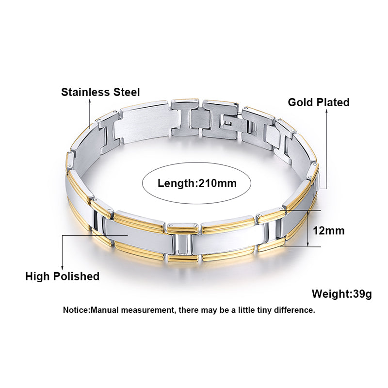 GoldOverStainlessSteelLinkBraceletMensGingerLyneCollection_Silver-5