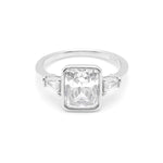 Load image into Gallery viewer, Genesis Engagement Ring Sterling Silver Baguette Cz Womens Ginger Lyne Collection - 6
