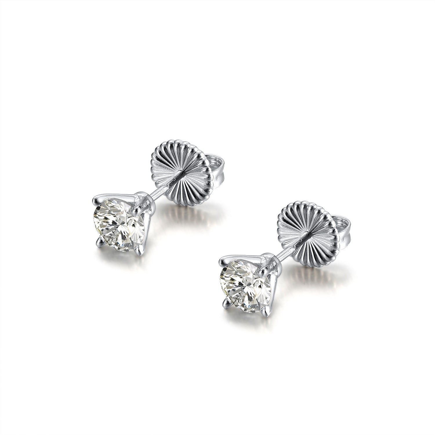 Amore2Ctwor4CtwMoissaniteSolitaireStudEarringsforWomenbyGingerLyneSterlingSilver_4Carat-2