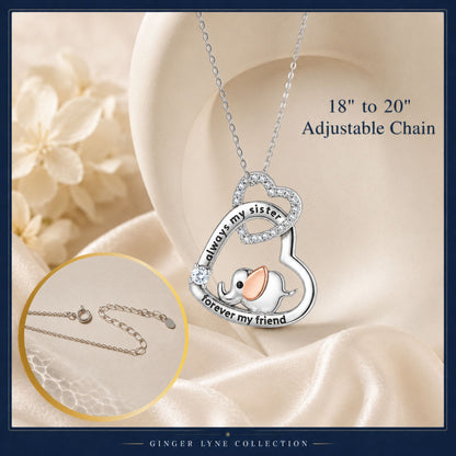 SisterElephantHeartPendantNecklaceforWomenSterlingSilverCZGingerLyneCollection_SisterElephant-5