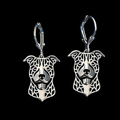 Pit Bull Staffordshire Terrier Dog Necklace Silver Womens Ginger Lyne Collection