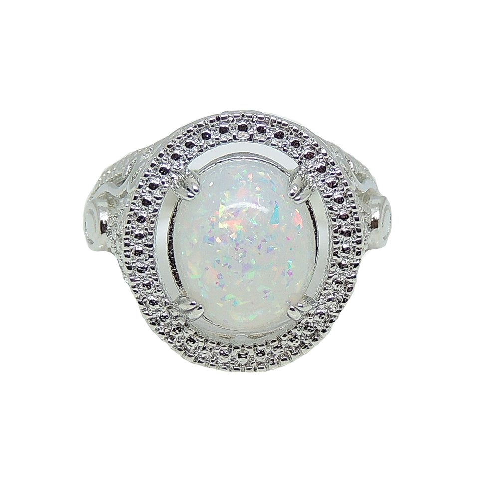 Geneva Statement Ring Oval Fire Opal Ring for Girls Women Ginger Lyne Collection - 10