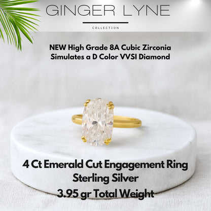 Solitaire3CtOvalCutEngagementRingforWomenSterlingSilver8ACZGingerLyneCollection-6,GoldTone_GoldTone-3