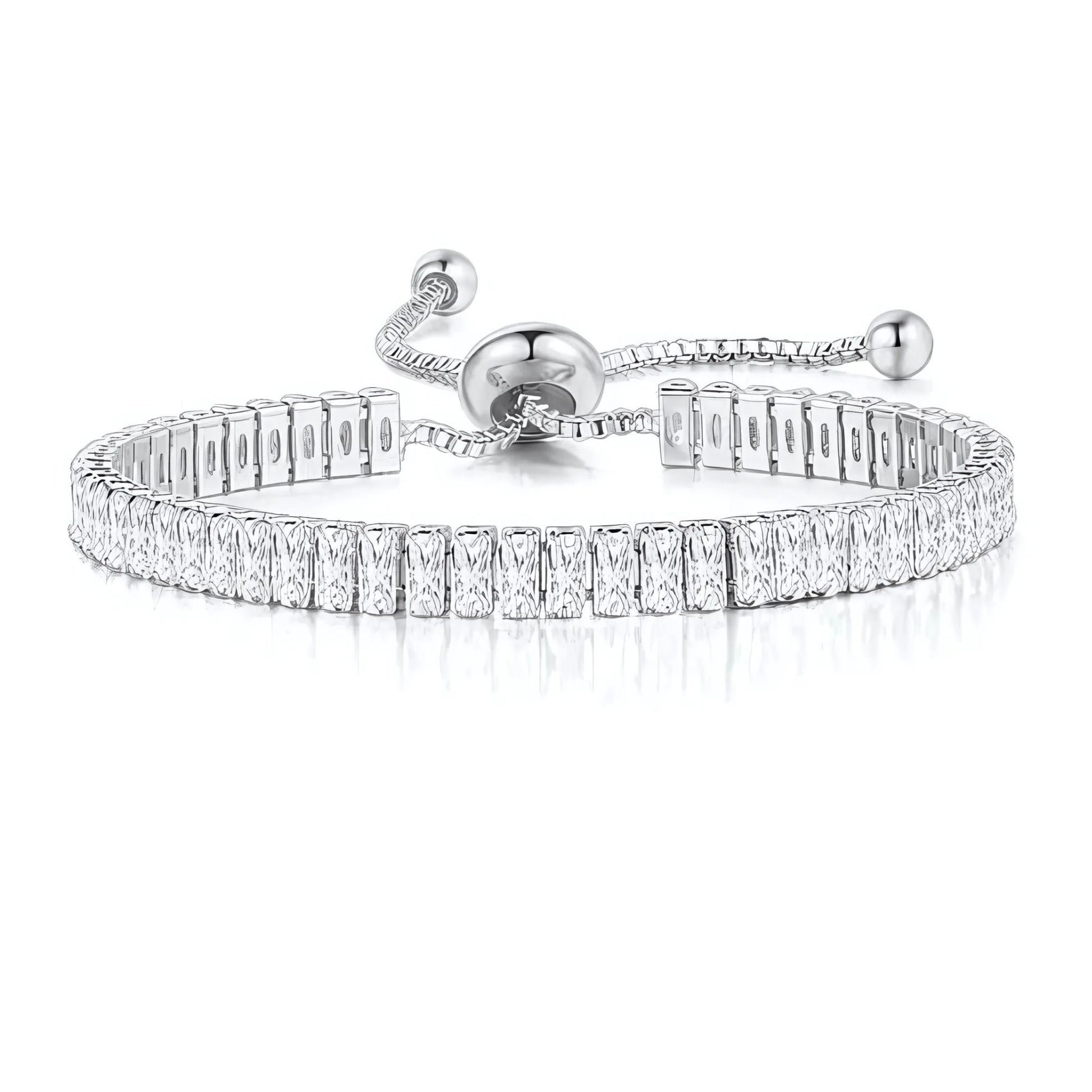 CZTennisBraceletforWomenAdjustableChainSlideBeadWhiteGoldPlatedGingerLyneCollection_Clear-1