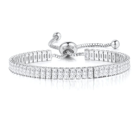 CZTennisBraceletforWomenAdjustableChainSlideBeadWhiteGoldPlatedGingerLyneCollection_Clear-1