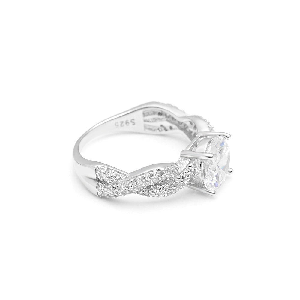 AndreaEngagementRingSterlingSilverTwist2CtCzWomensGingerLyneCollection_Silver-4