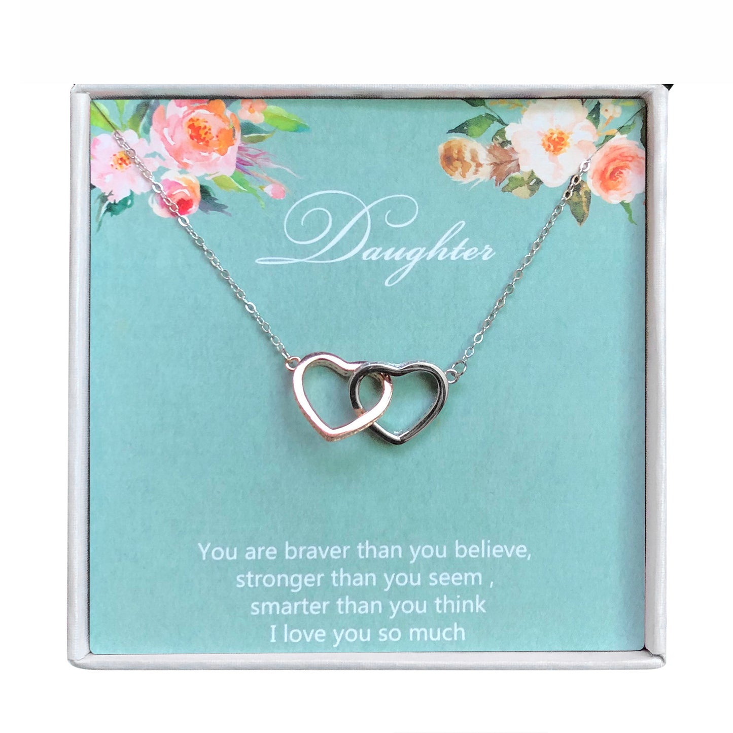 Mother Daughter Greeting Card Sterling Silver Linked Circles Necklace Girls Ginger Lyne Collection