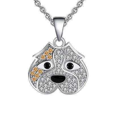 Pitbull Dog Necklace for Women or Girls Sterling Silver Cz Ginger Lyne Collection - Necklace