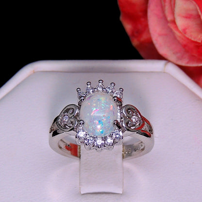 Neve Statement Ring Oval Fire Opal Cz Womens Ginger Lyne Collection - 7