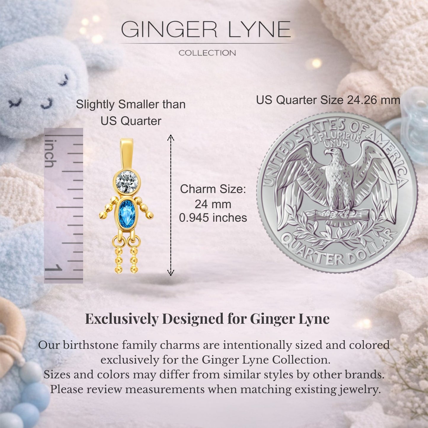 Birthstone Family Pendant for Mom by Ginger Lyne Stainless Steel Cubic Zirconia Charms For Grandma Necklace_Male-December-Gold-2