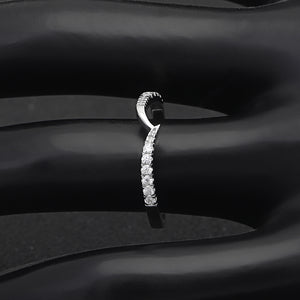 Nanette Anniversary Band Ring Sterling Silver V Cz Womens Ginger Lyne Collection - 10