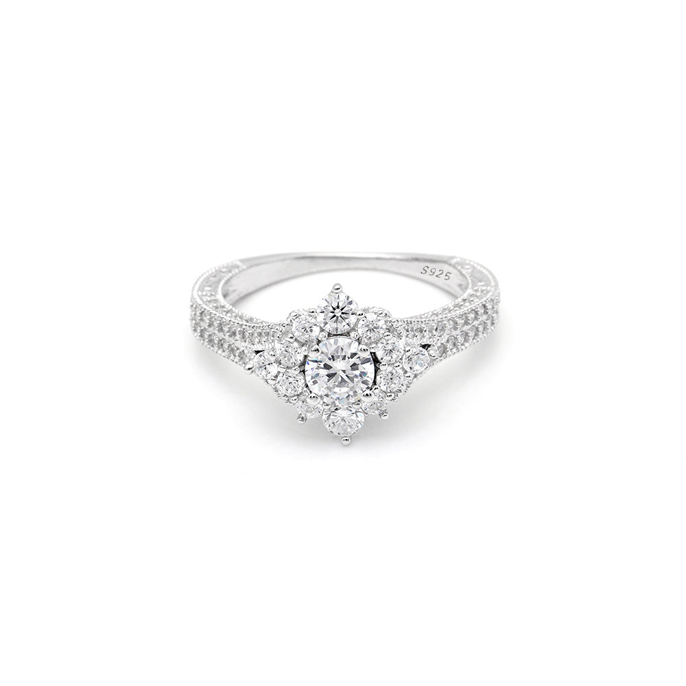 SelenaEngagementRingSterlingSilverCzClusterWomensGingerLyneCollection_Clear-2