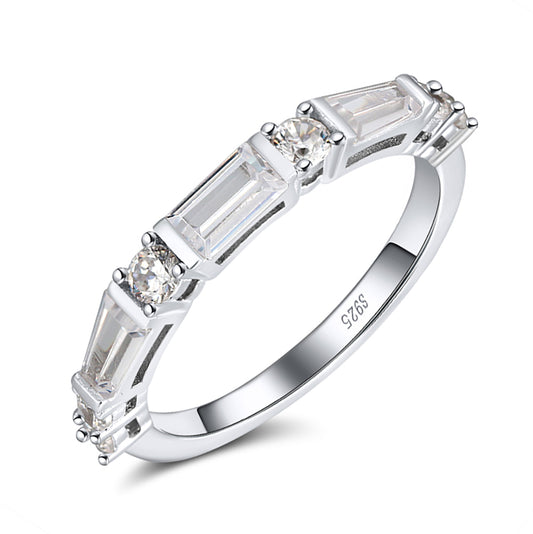 Anniversary Band Ring for Women Baguette Cz Sterling Silver Ginger Lyne Collection