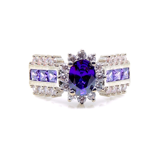 Julissa Statement Birthstone Ring Purple Cubic Zirconia Womens Ginger Lyne Collection Size 7