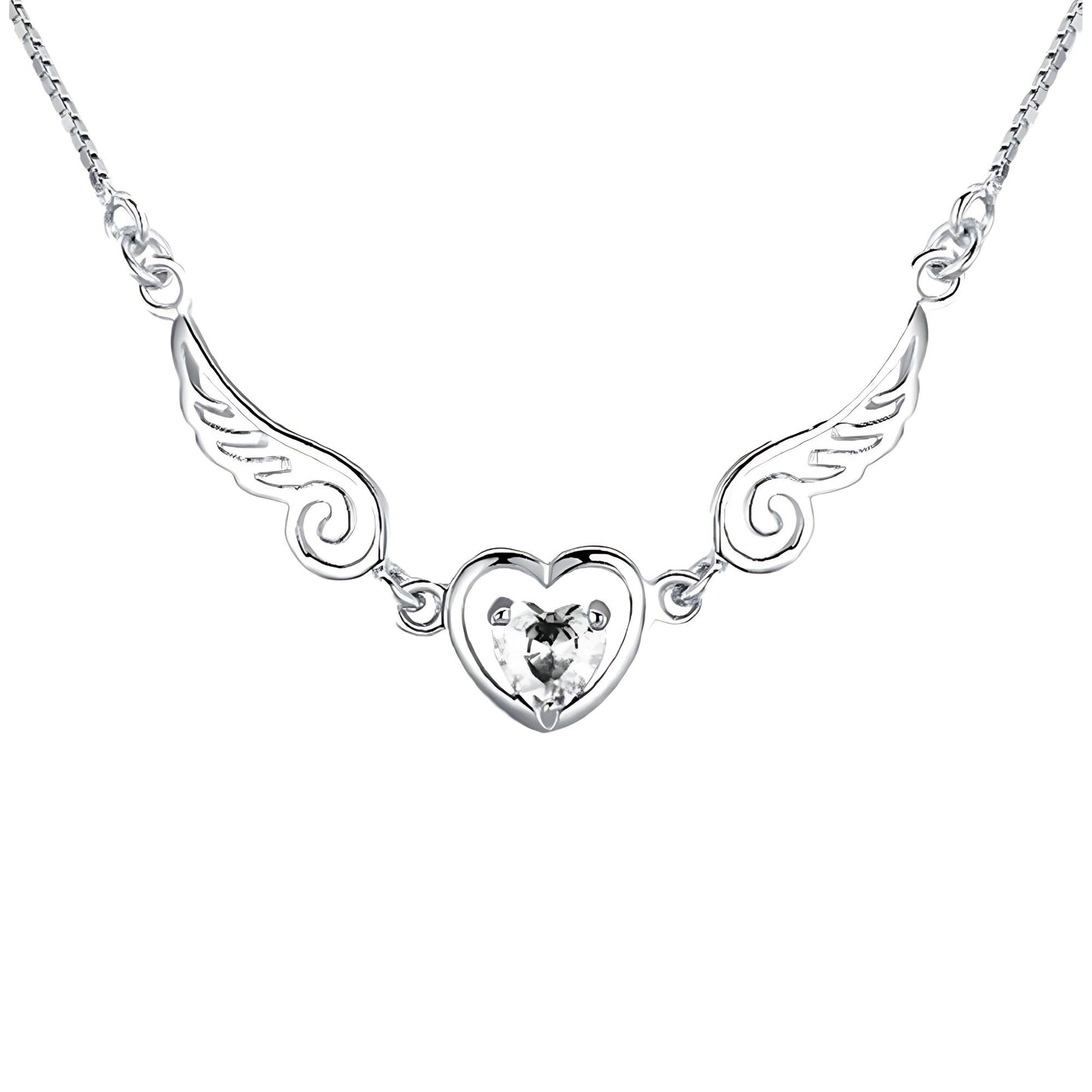 HeartWingsCubicZirconiaPendantChainNecklaceWomensGingerLyneCollection_Clear-1