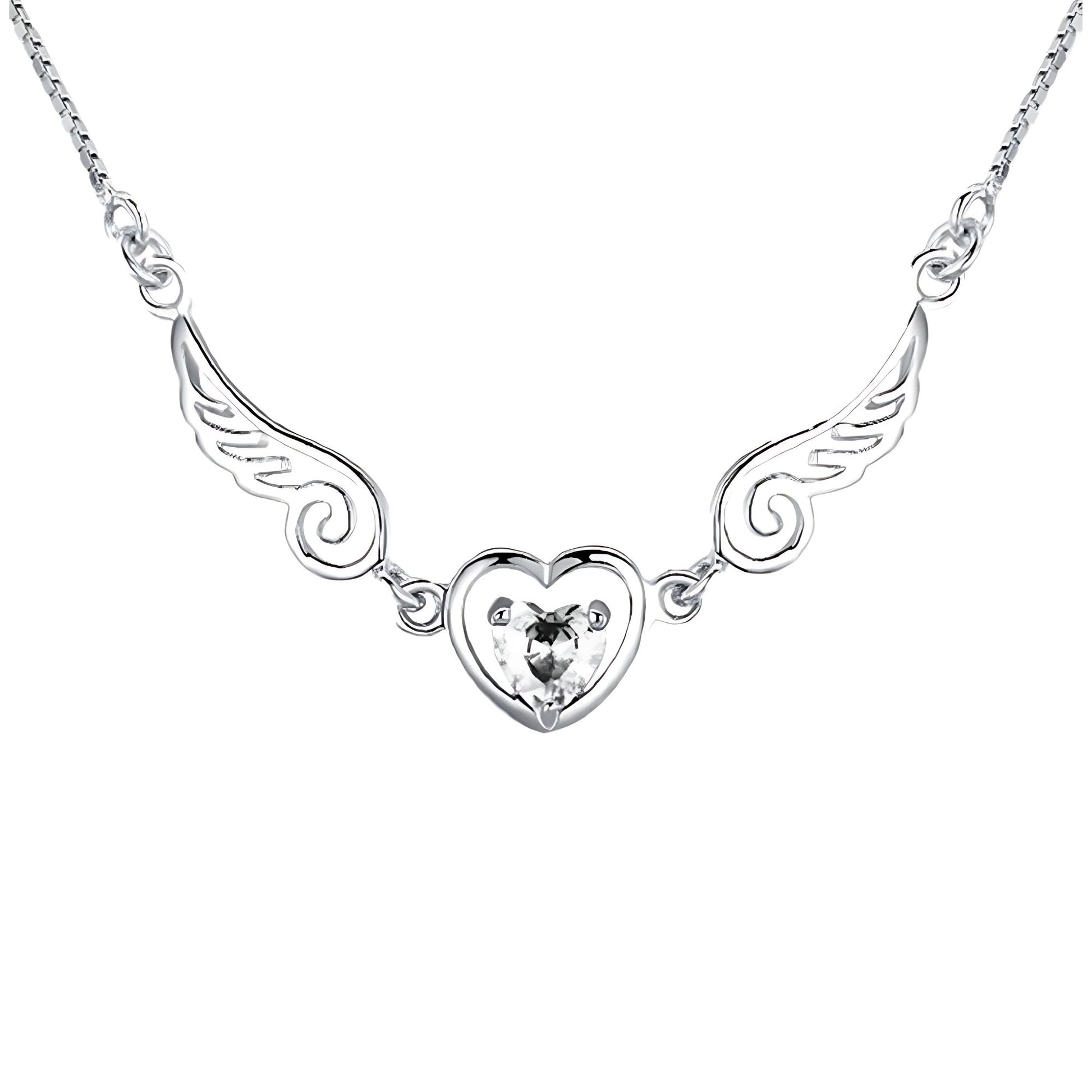 HeartWingsCubicZirconiaPendantChainNecklaceWomensGingerLyneCollection_Clear-1