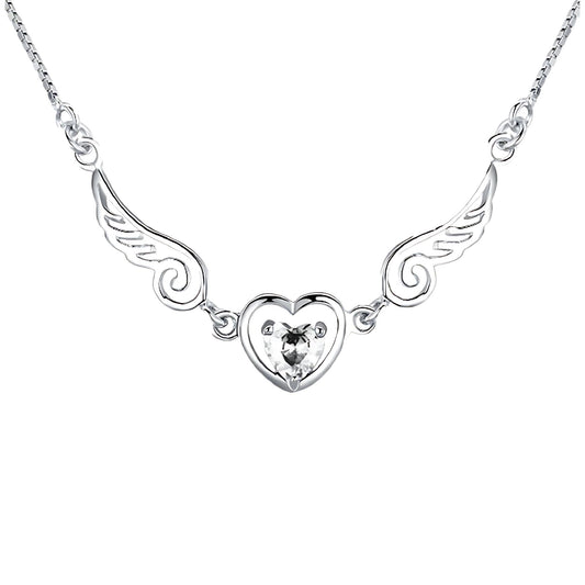 HeartWingsCubicZirconiaPendantChainNecklaceWomensGingerLyneCollection_Clear-1