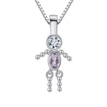 Load image into Gallery viewer, Little Girl or Boy Baby Birthstone Pendant Necklace for Mom or Grandma Ginger Lyne Collection - Boy June
