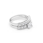 Load image into Gallery viewer, Carla Bridal Set Sterling Silver Women CZ Engagement Ring Band Ginger Lyne Collection - 6
