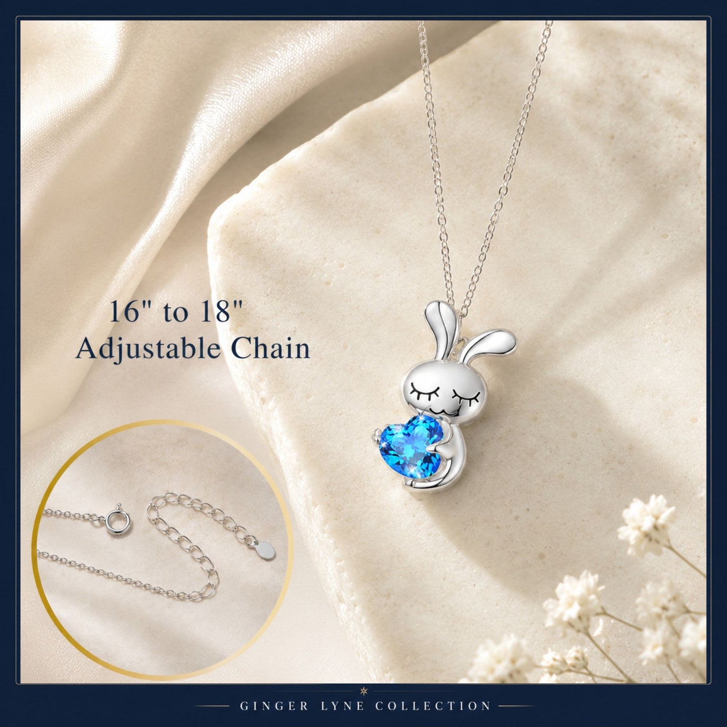 BunnyLoveNecklaceSterlingSilverHeartBlueCzWomensGingerLyneCollection_Blue-5