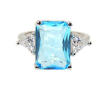 Load image into Gallery viewer, Myriam Statement Ring Created Emerald Blue Topaz Womens Ginger Lyne Collection Size 9 - 9
