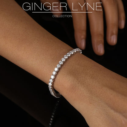 Classic Tennis Bracelet for Women Sterling Silver 5mm Cubic Zirconia 8"  Ginger Lyne Collection - 5mm 8" Length
