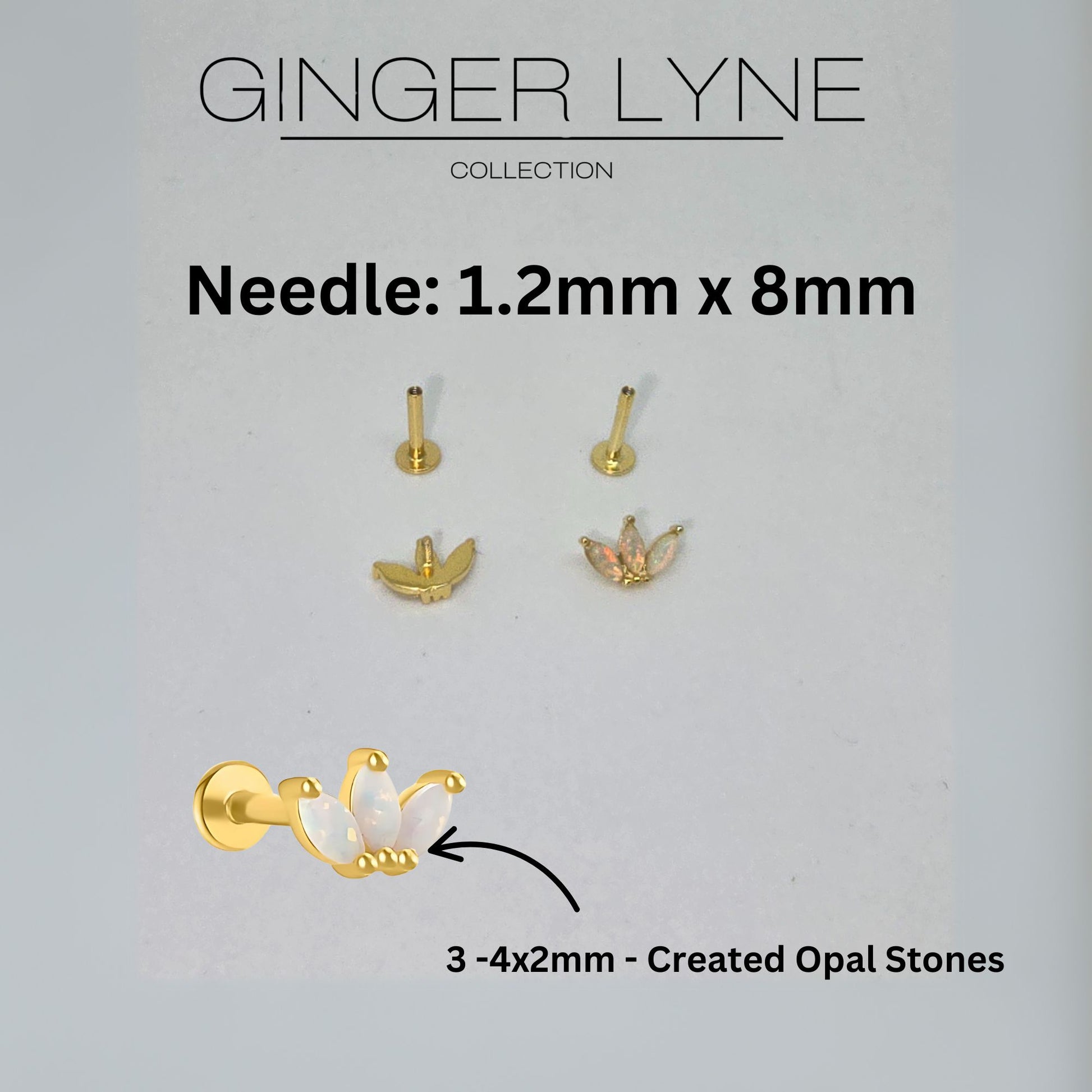 CreatedOpalFlatBackEarringsforCartilageHelixTragusLobeGoldoverSterlingSilverStudsSetbyGingerLyne_White-3