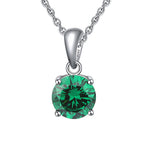 Load image into Gallery viewer, Solitaire Birthstone Necklace for Women Cz Sterling Silver Ginger Lyne Collection - May-Emerald Green
