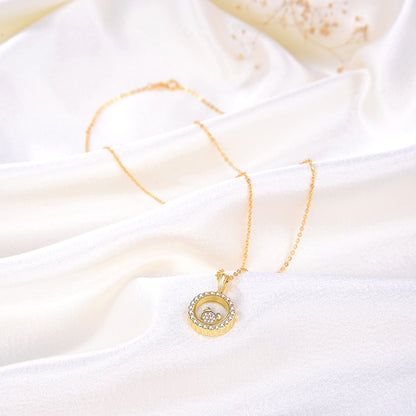Floating CZ Bear Necklace for Women Gold Plated Sterling Silver Ginger Lyne Collection - Necklace