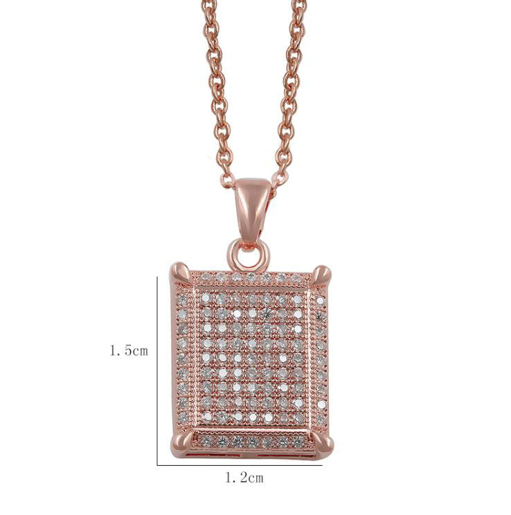 Angelica Necklace Womens Gold Plate Cubic Zirconia Pendant Ginger Lyne Collection - Rose Gold - Rose