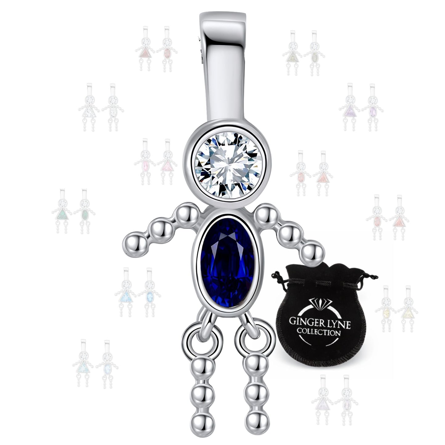 GingerLyneBoyKidBirthstonePendantCharmsCubicZirconiaSterlingSilverBabyforFamilyTreeNecklaceGiftforMomorGrandma_BoySeptember-1