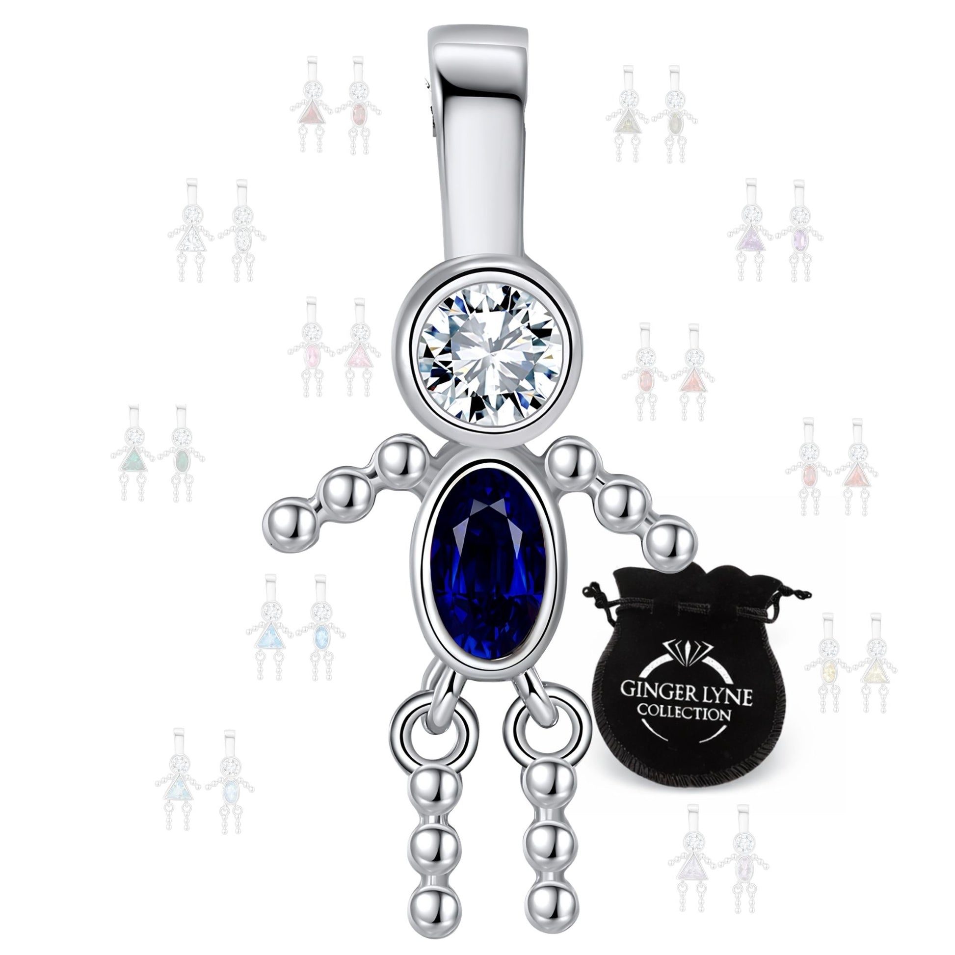 GingerLyneBoyKidBirthstonePendantCharmsCubicZirconiaSterlingSilverBabyforFamilyTreeNecklaceGiftforMomorGrandma_BoySeptember-1