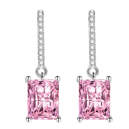 LioraDangleEarringsforWomenEmeraldCutCubicZirconiaHookGingerLyneCollection_Pink-1