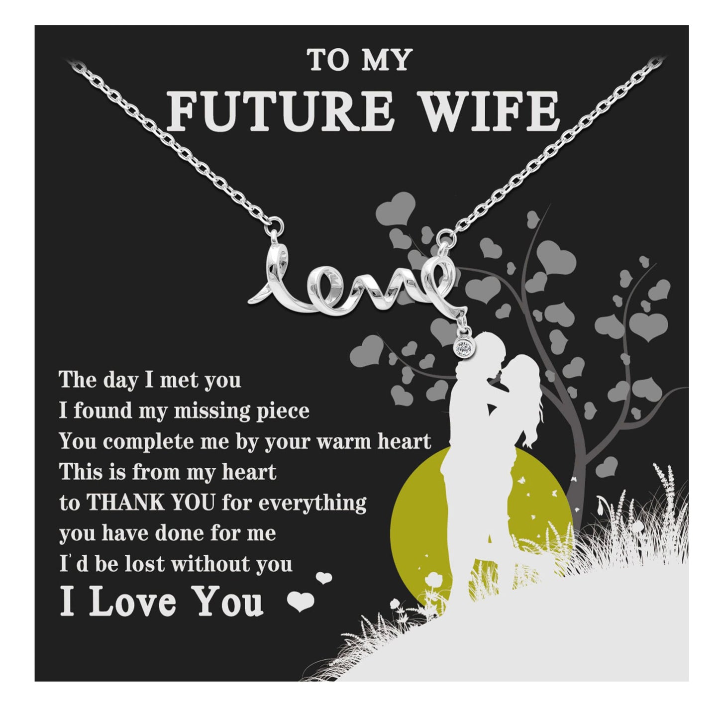 Wife Greeting Card Sterling Silver Infinity Heart Necklace Women Ginger Lyne Collection - Future Wife-285