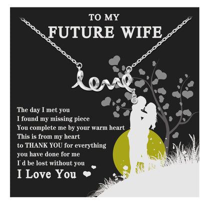 Wife Greeting Card Sterling Silver Infinity Heart Necklace Women Ginger Lyne Collection - Future Wife-285