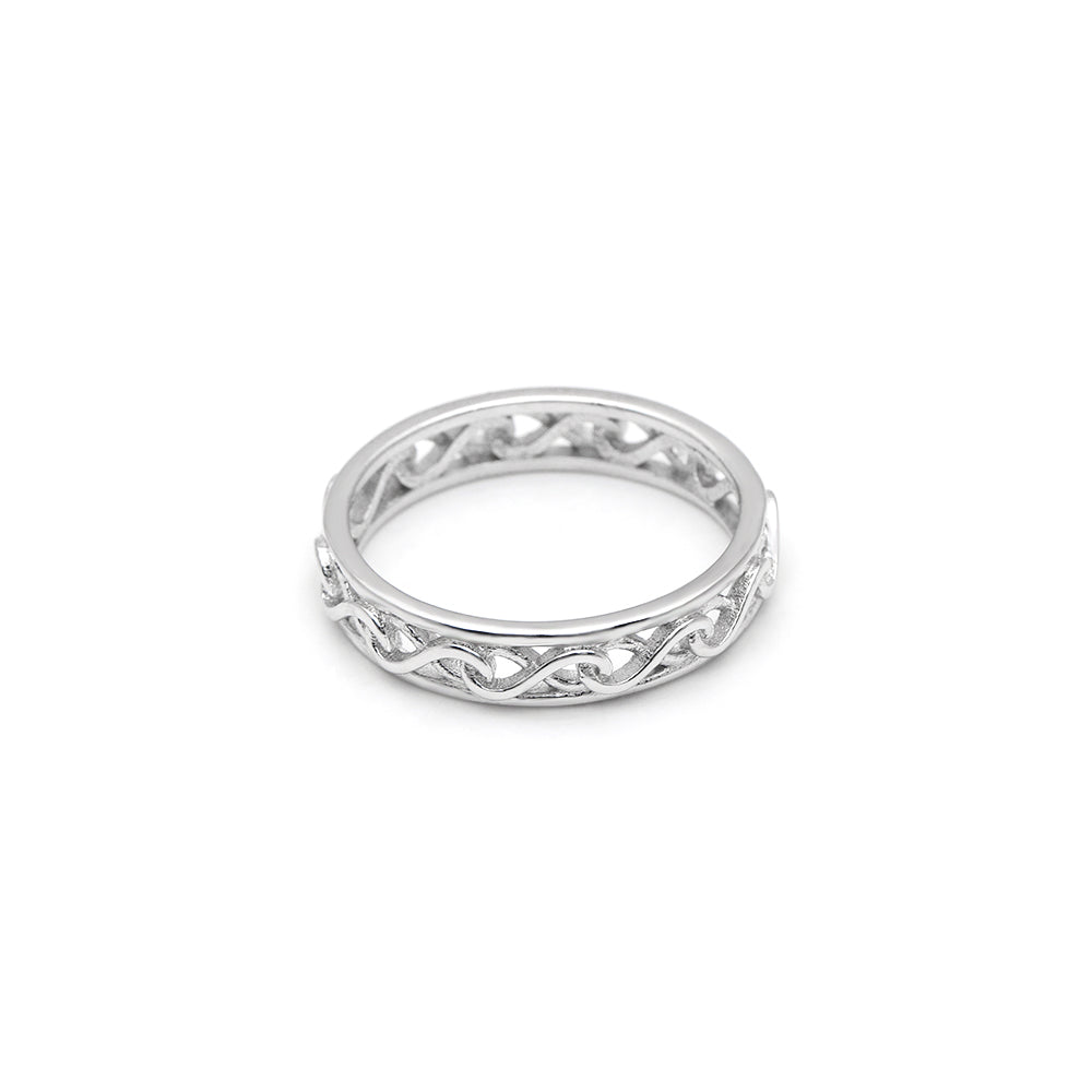 Betsy Celtic Eternity Wedding Band Ring Sterling Silver Women Ginger Lyne Collection