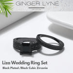 Load image into Gallery viewer, Liza Bridal Set Black Cu Gothic  Engagement Ring Womens Ginger Lyne Collection
