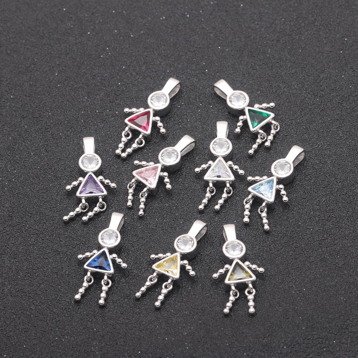 Birthstone Pendant Necklace for Girl Mom or Grandma by Ginger Lyne Sterling Silver CZ Family Birthday Charm - Girl February