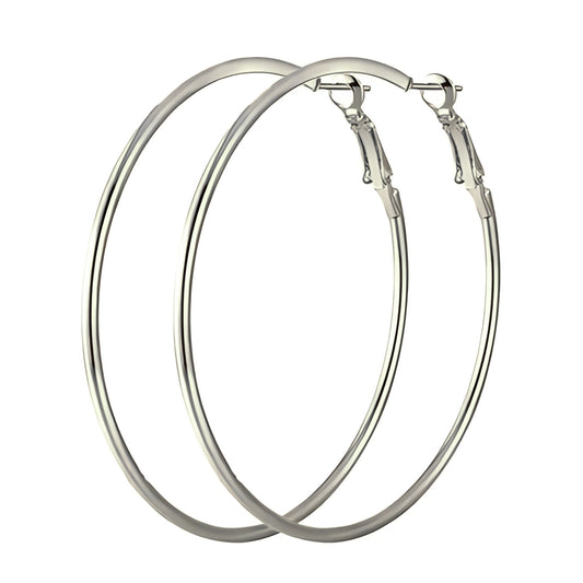 ThinLargePlainHoopEarringsforWomen70mmStainlessSteelGingerLyneCollection_Silver-1