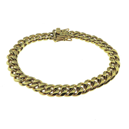Cuban Link Chain Necklace Gold Stainless Steel Hip Hop Men Women Ginger Lyne Collection - Gold-5mm-8