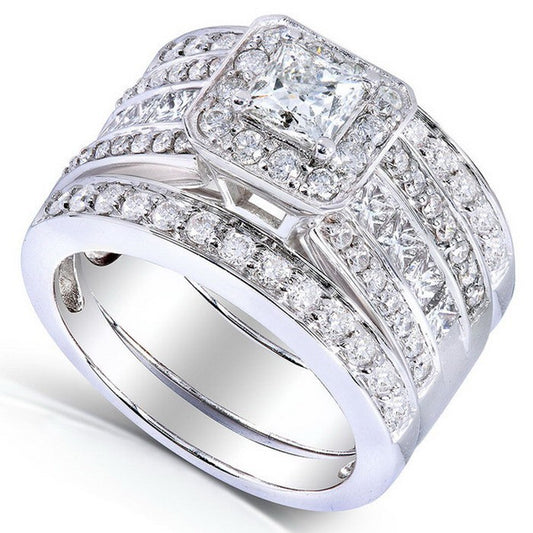 TaylorWeddingRingSetforWomen3pcHaloEngagementBridalBandsCzGingerLyneCollection_Silver-1