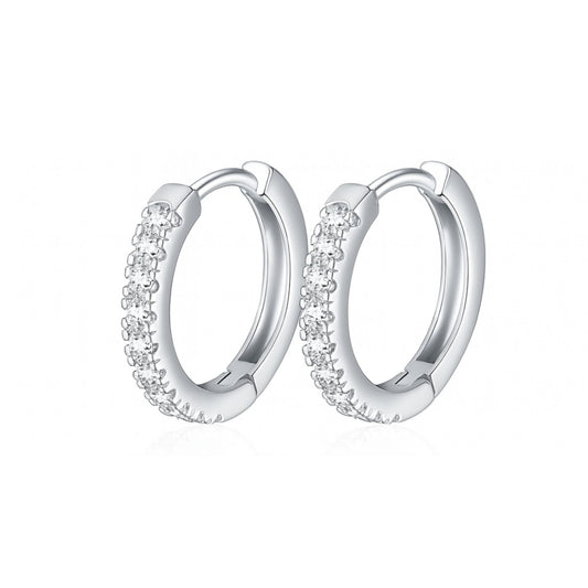 SmallHuggieHoopEarringsforWomen10mmWhiteGoldPlatedCZBodyJewelrybyGingerLyneCollection_10mmSilver-1