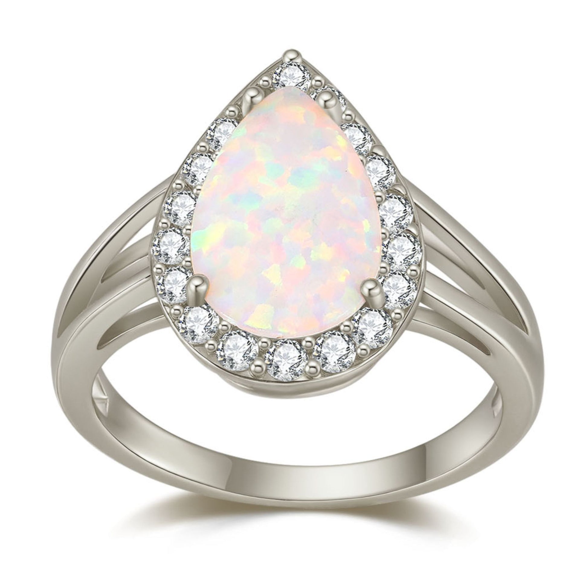 TeardropOpalRingforWomenIsabella4CtPearShapeSterlingSilverCZHaloGingerLyneCollection_Silver-1