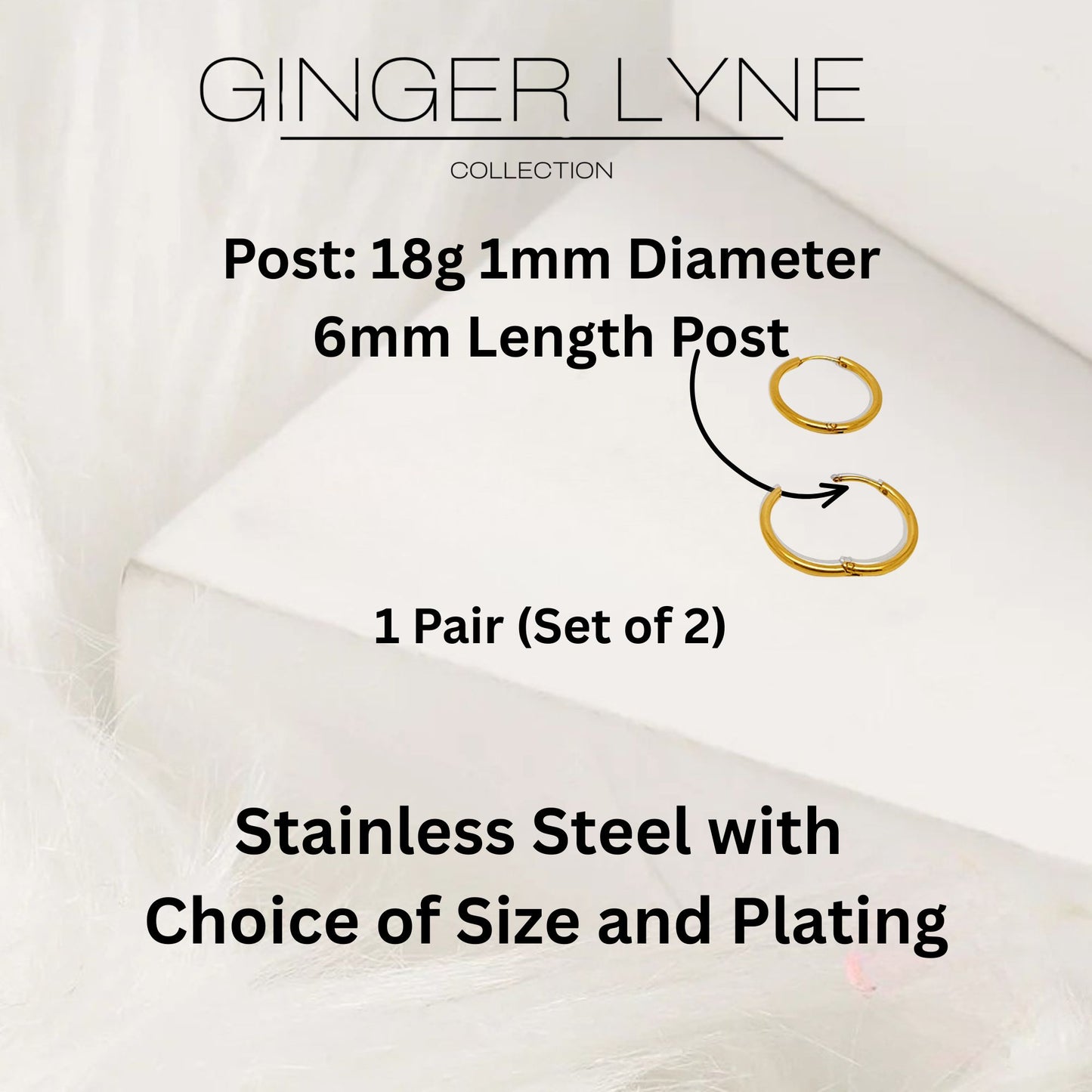 StainlessSteelHoopEarringsbyGingerLyneHuggieStyleforLobeCartilagePiercingBodyJewelry_Gold-16mm-4